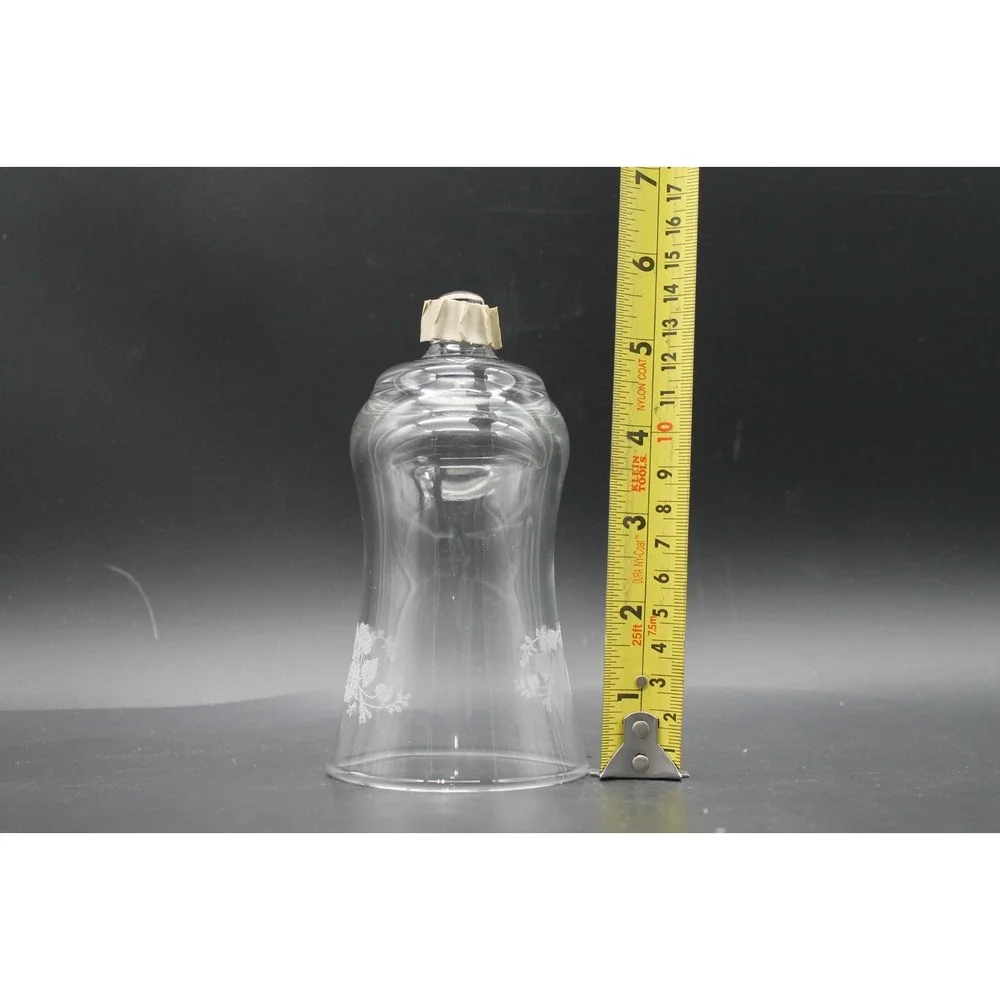 Etched Glass Votive Candle Cup Insert Floral Design Replacement Shade 5.38in